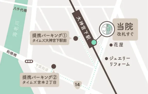 提携パーキングの案内地図